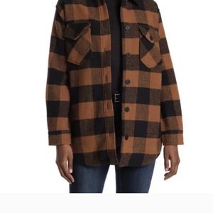 RDI Buffalo Plaid Shirt Jacket (Cognac Plaid) Sz S